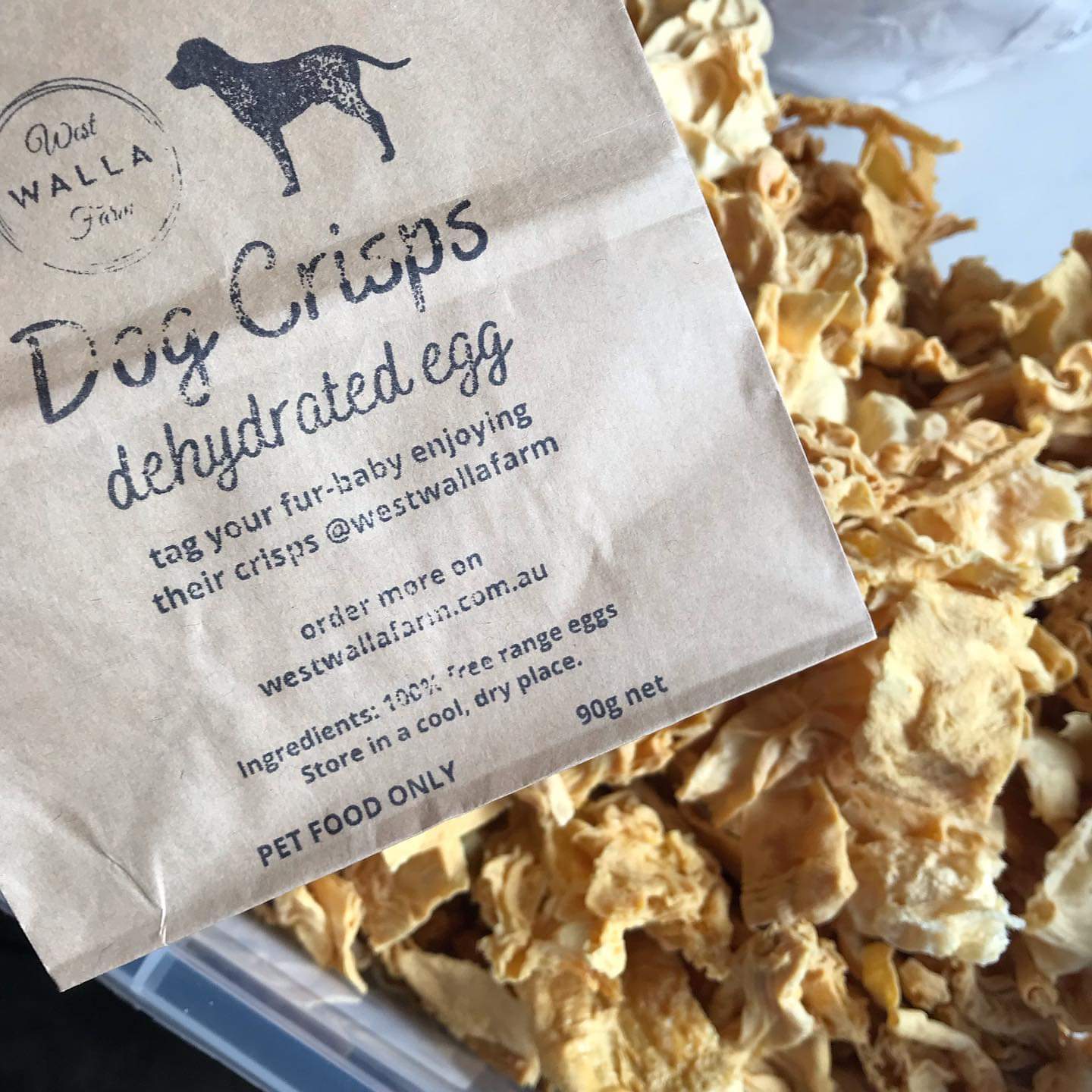 Dog Crisps • Dehydrated Free Range Egg Treats for Dogs West Walla Farm